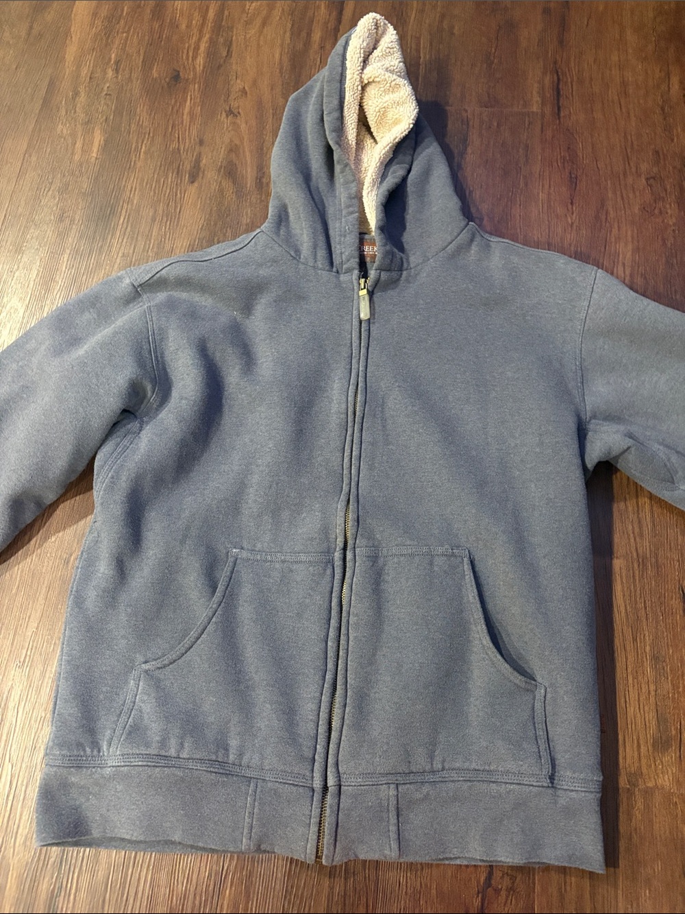 Men's Sherpa-Lined Full-Zip Hoodie - Gray - Picture 4 of 5